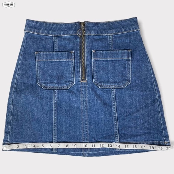 Madewell Zip Denim Jean A-line Skirt with Pockets Style G5457 - Picture 10 of 12